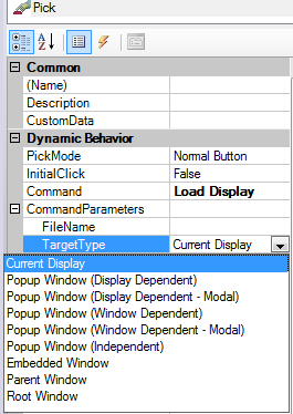 Different windows types are defined in the TargetType property.