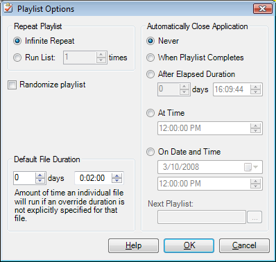 Control playback settings here.