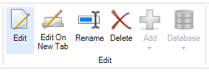 Workbench ribbon Edit tab