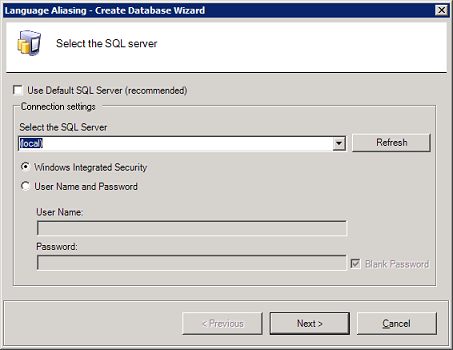 Select the SQL Server