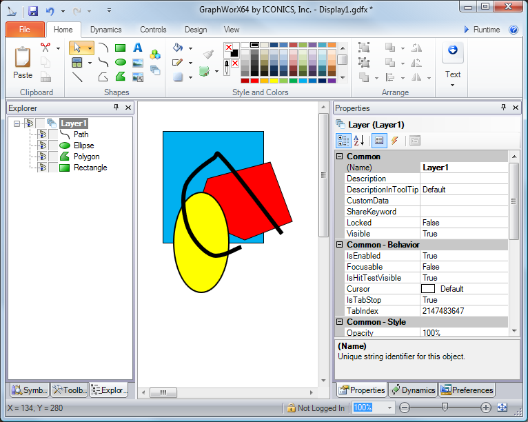 Drawn object order in Explorer has back to front shown as bottom to top (respectively).