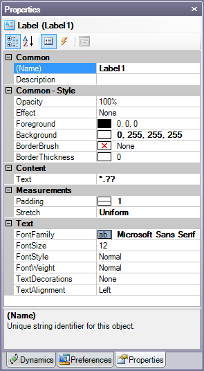 Set visual properties for a PPT in this panel.