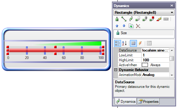 Most sliders use a Size dynamic to represent guantitites. You may want to run this slider in its default library state to see its action.