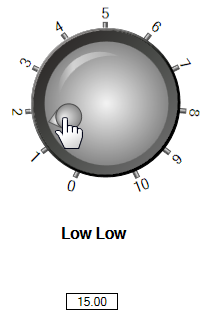 The knob only displays data in the PPT/DE when it is set to defined members of the collection.