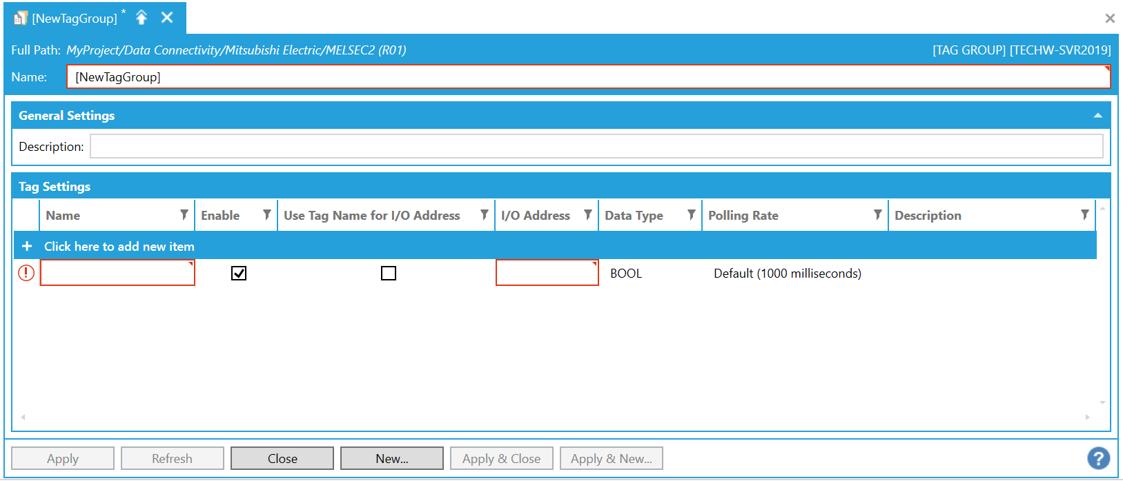 Add Tag Group