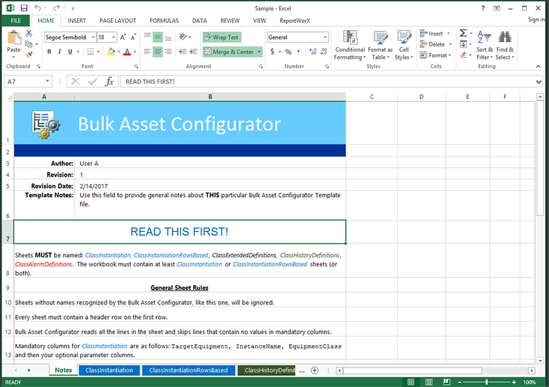 Editing The Excel Auto Instantiation Template