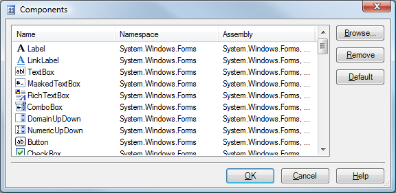 You can add a component using this dialog box. You can add a component using this dialog box.