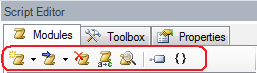 Use this toolbar to create and manage scripts. Use this toolbar to create and manage scripts.