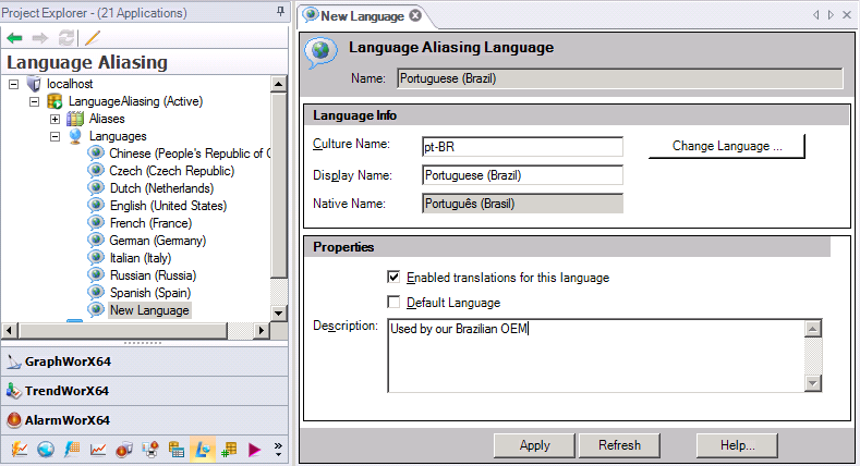 Enter language properties on this form. Enter language properties on this form.