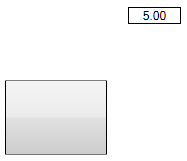 The rectangle is at half height (5 out of 10) The rectangle is at half height (5 out of 10)
