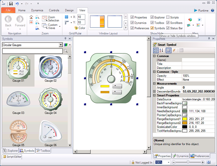 Use the Symbols panel to add previously designed shapes.