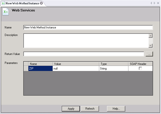 Create a New Web Method Instance