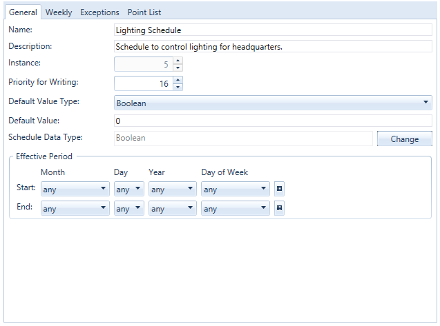 Schedule Control Runtime (BACnet Schedule View)