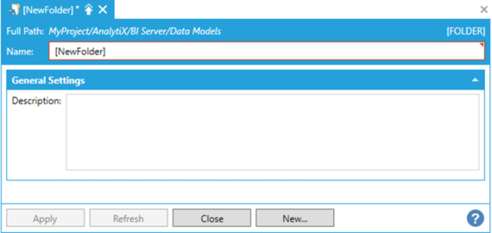New Data Models Folder