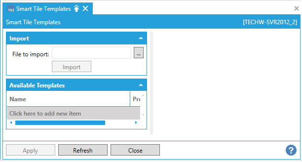 Smart Tile Templates Configuration