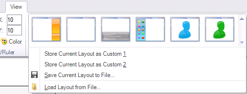 Use layouts to position objects in a display, return the dispaly to a work suface that is a default, or set the display up for different kinds of work such as scripting.